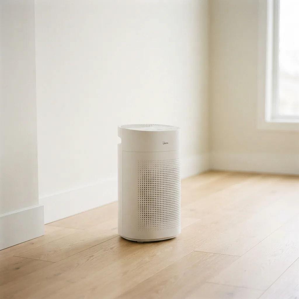 Winix A231 air purifier placed with open space around it near a wall