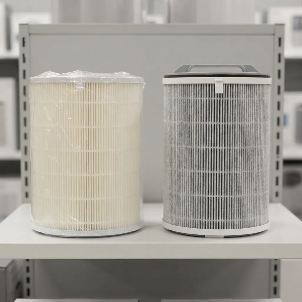 Two Winix C545 replacement filter cartridges packaged side by side on a shelf