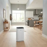 asset_0285787ff0d227e8 Winix C535 air purifier standing in a bright open entry hall connecting kitchen and dining area