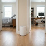 asset_432aa3f2fd6aa5e4 Compact Winix A231 air purifier sitting in a hallway between rooms