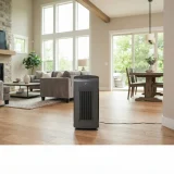 A Winix 5300-2 air purifier working in a large open-plan living and dining room