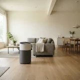 asset_5e6829c57725a2ce Winix 9800 air purifier centered in an open-plan living and dining area