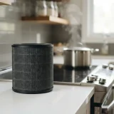 asset_769b71bb22dea3d4 Activated carbon layer of the Winix Filter Z reducing cooking odor on a home kitchen counter