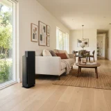 Wide living room with the Winix 5510 air purifier on the floor covering the open seating area