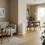 asset_99ce173bb890b586 Winix C535 air purifier in the combined living and dining room of a small apartment