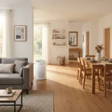 asset_b8a0cd865c06f655 Winix C909 air purifier running in a large open-plan living and dining area
