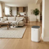 asset_d8fa2ae203146de6 Winix C610 air purifier placed in the corner of a spacious open-plan living room